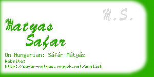 matyas safar business card