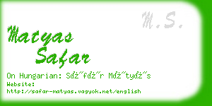 matyas safar business card